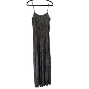 Final Touch Graphic Spaghetti Straps Smocked Back Wide Leg Palazzo Jumpsuit 1X